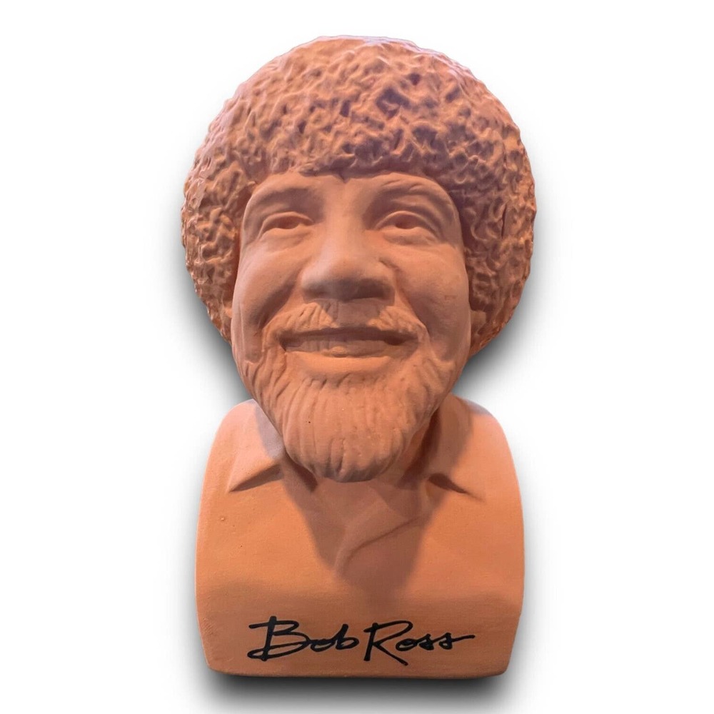Bob Ross Chia Pet "The Joy of Painting" Decorative Pottery Planter- Fun Gift